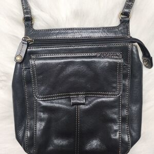 🖤 Fossil Black Leather Crossbody Bag